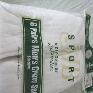 2 Packages of 6 pack = 12 Socks by SJB Sport and Simply for Sports- Crew
